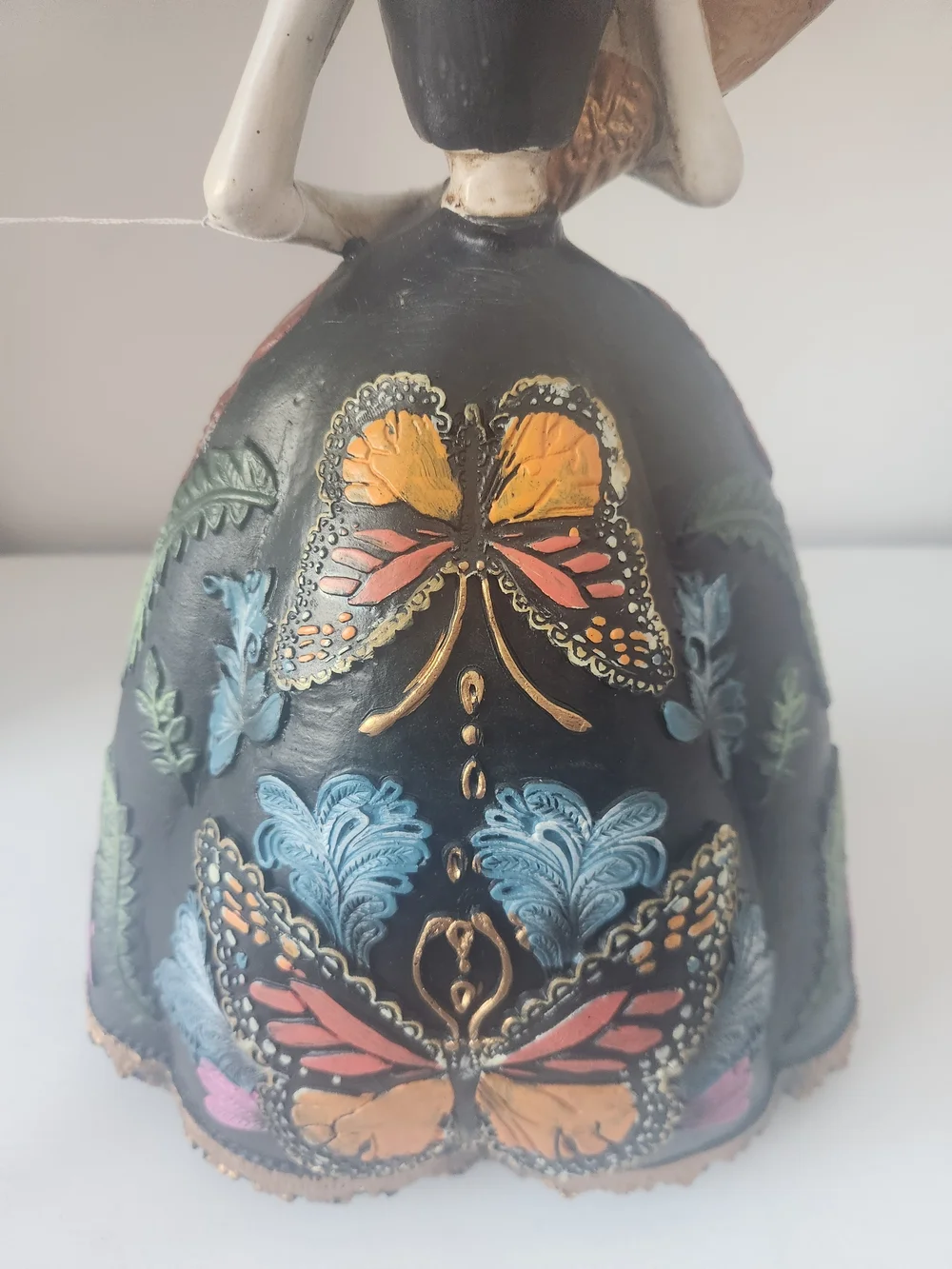 Day of the Dead Black Butterfly Dress Figurine - Decorative Women’s Accessory